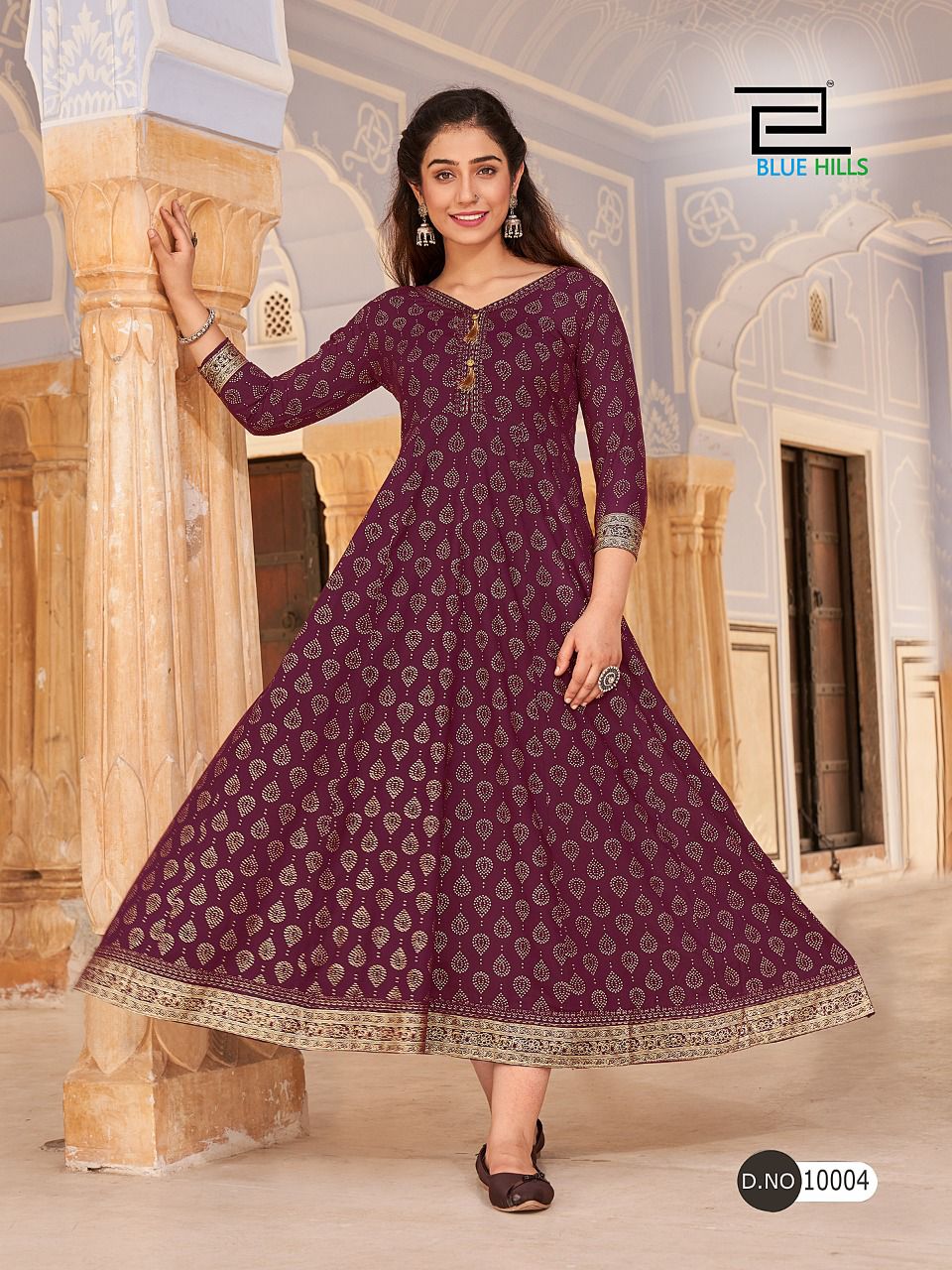 Blue Hills Hotstar 10 Rayon Fancy Party Wear Designer Long Kurti Collection